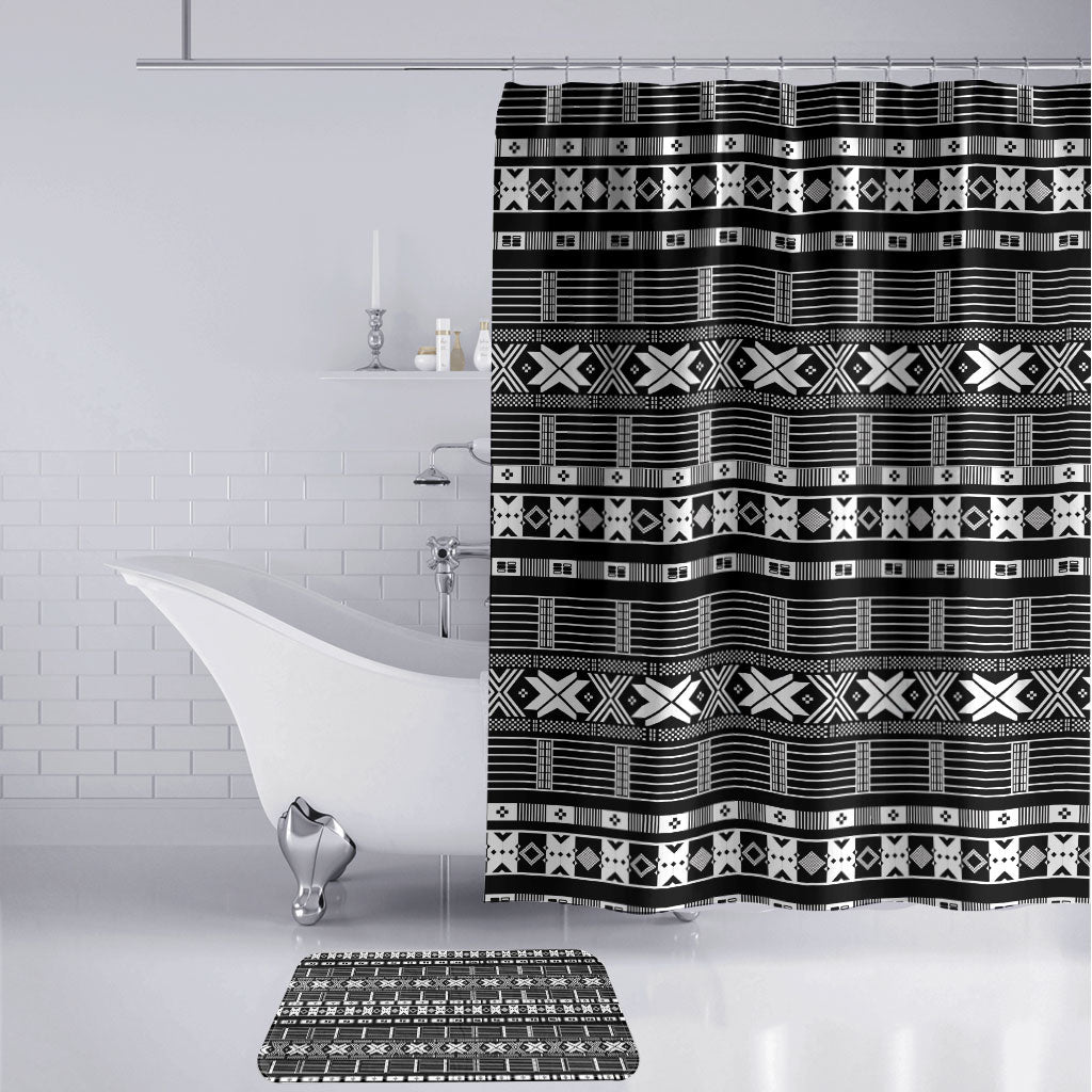 Pano De Terra Motifs Cabo Verde Bathroom Set Black Color