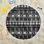 Pano De Terra Motifs Cabo Verde Beach Blanket Black Color
