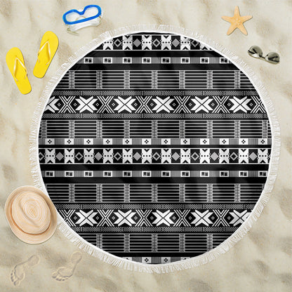 Pano De Terra Motifs Cabo Verde Beach Blanket Black Color
