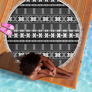 Pano De Terra Motifs Cabo Verde Beach Blanket Black Color