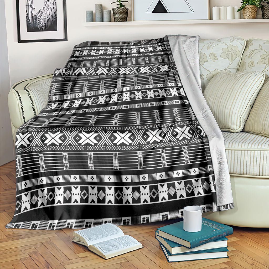 Pano De Terra Motifs Cabo Verde Blanket Black Color