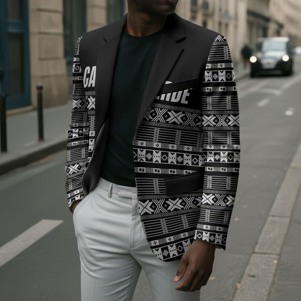 Pano De Terra Motifs Cabo Verde Blazer Black Color