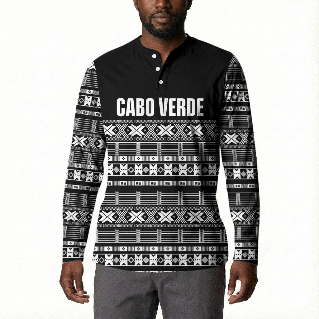 Pano De Terra Motifs Cabo Verde Button Sweatshirt Black Color