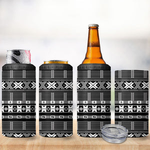 Pano De Terra Motifs Cabo Verde 4 in 1 Can Cooler Tumbler Black Color