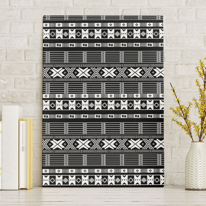 Pano De Terra Motifs Cabo Verde Canvas Wall Art Black Color