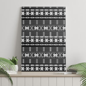 Pano De Terra Motifs Cabo Verde Canvas Wall Art Black Color
