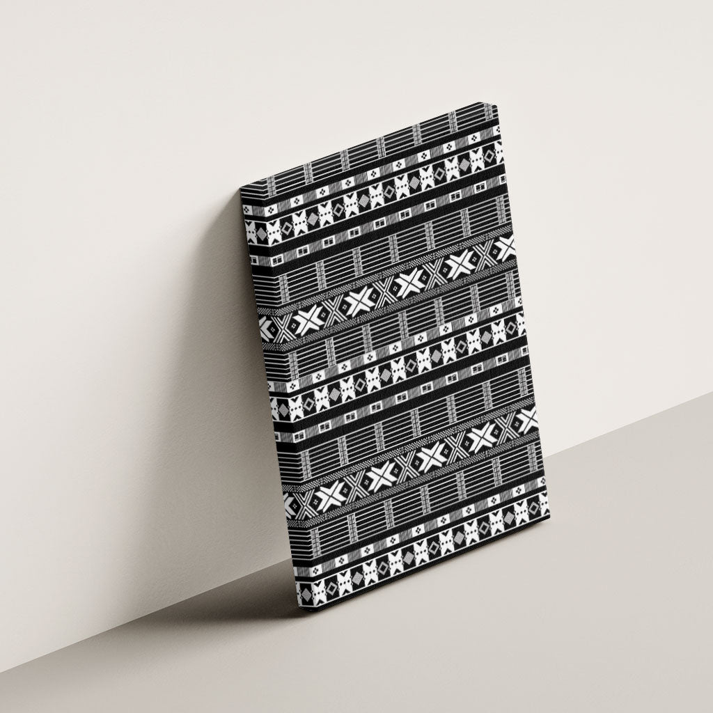 Pano De Terra Motifs Cabo Verde Canvas Wall Art Black Color