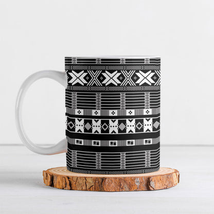 Pano De Terra Motifs Cabo Verde Ceramic Mug Black Color