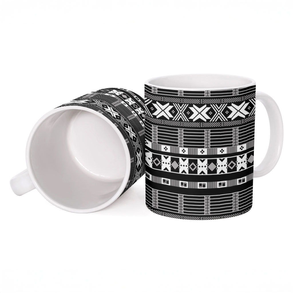 Pano De Terra Motifs Cabo Verde Ceramic Mug Black Color