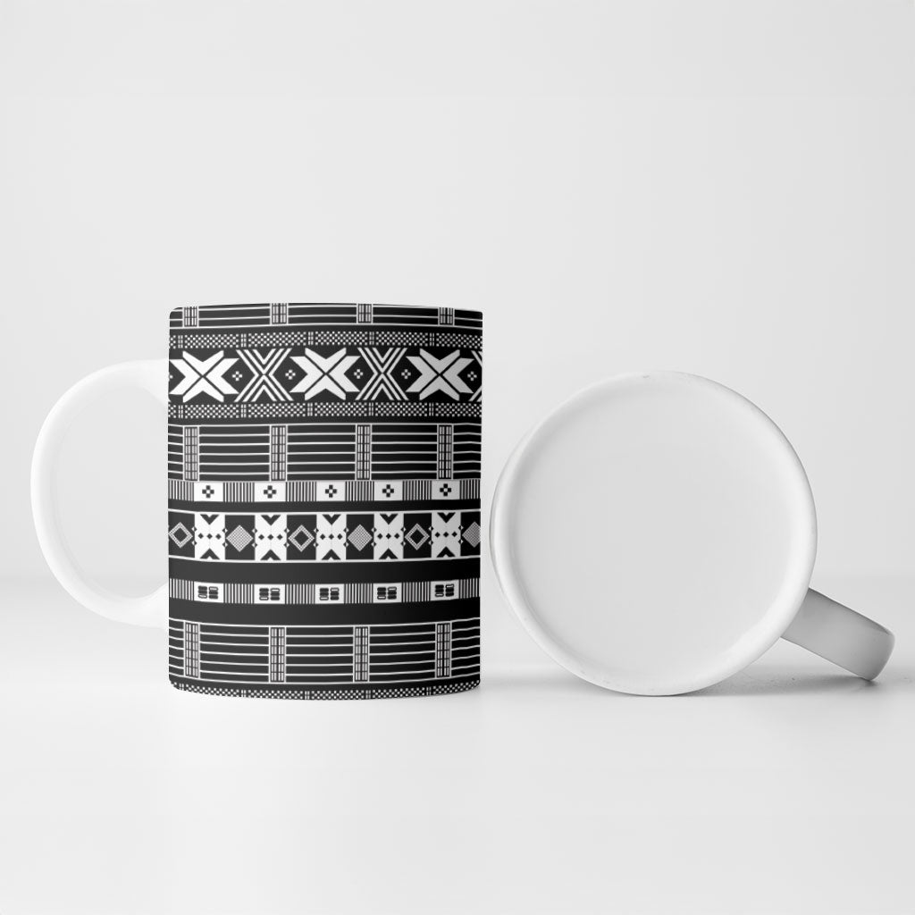 Pano De Terra Motifs Cabo Verde Ceramic Mug Black Color