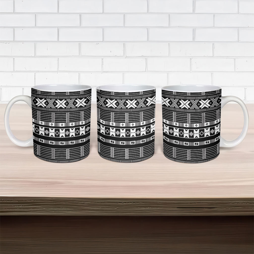 Pano De Terra Motifs Cabo Verde Ceramic Mug Black Color