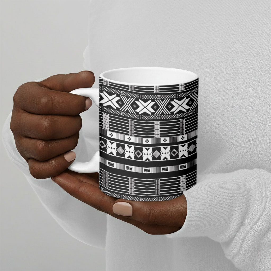 Pano De Terra Motifs Cabo Verde Ceramic Mug Black Color