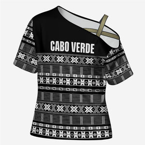 Pano De Terra Motifs Cabo Verde Cross Shoulder Shirt Black Color