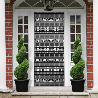 Pano De Terra Motifs Cabo Verde Door Cover Black Color
