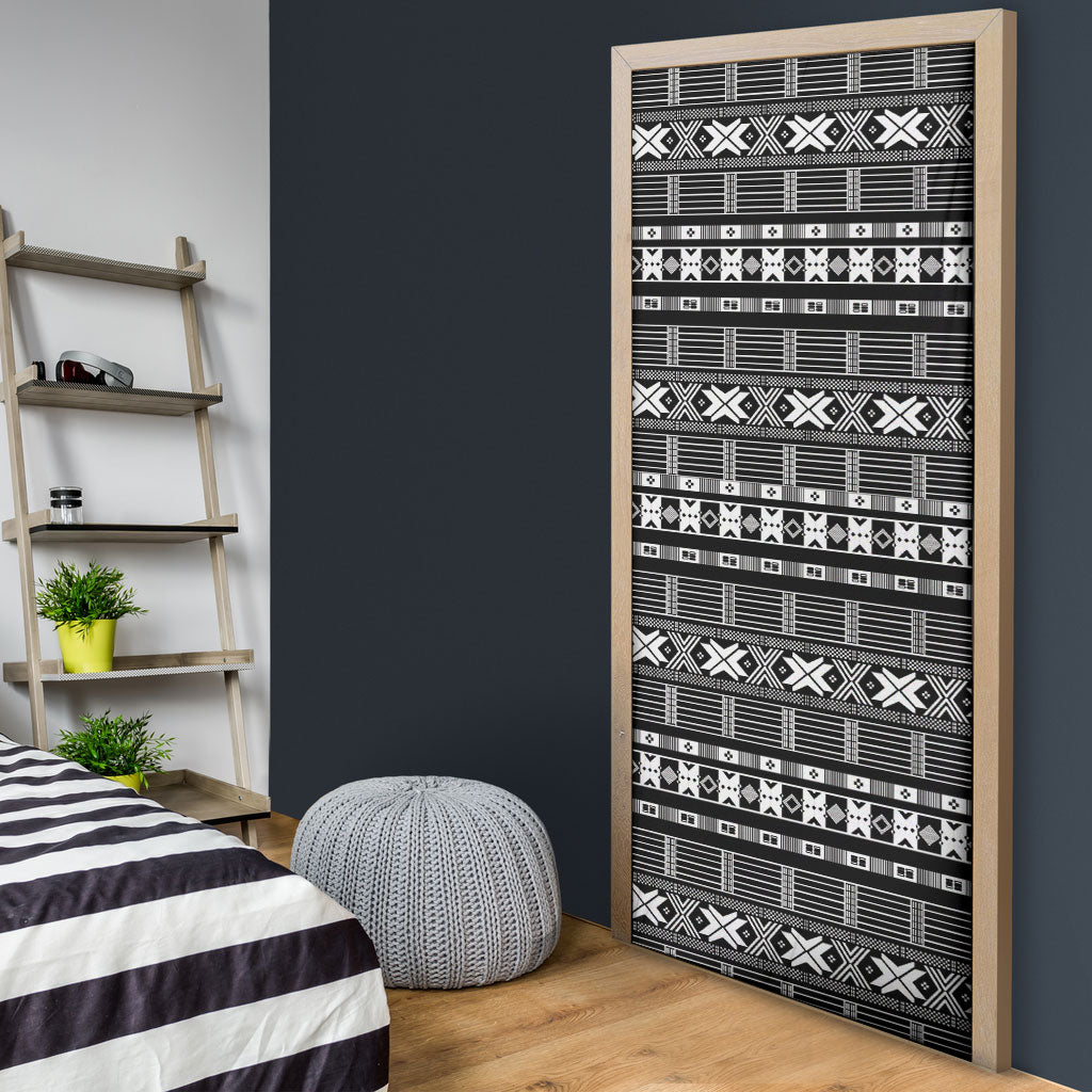 Pano De Terra Motifs Cabo Verde Door Cover Black Color