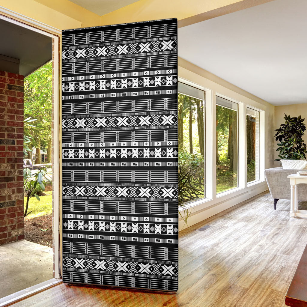 Pano De Terra Motifs Cabo Verde Door Cover Black Color