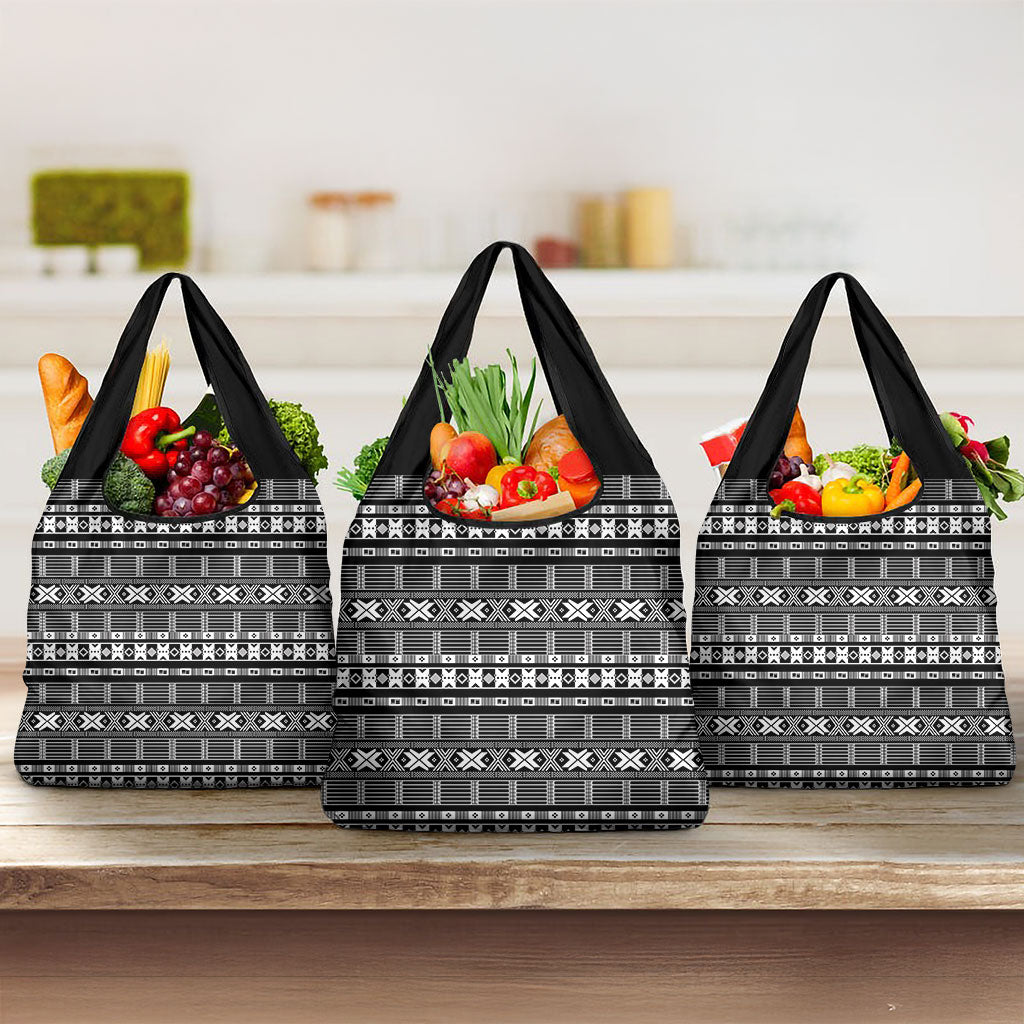 Pano De Terra Motifs Cabo Verde Grocery Bag Black Color