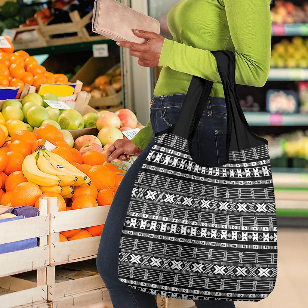 Pano De Terra Motifs Cabo Verde Grocery Bag Black Color