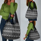 Pano De Terra Motifs Cabo Verde Grocery Bag Black Color