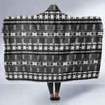 Pano De Terra Motifs Cabo Verde Hooded Blanket Black Color