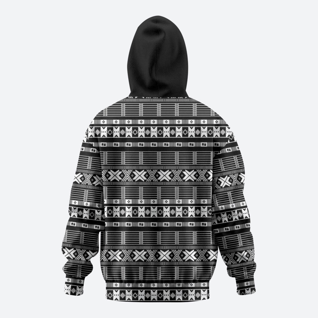 Pano De Terra Motifs Cabo Verde Hoodie Black Color