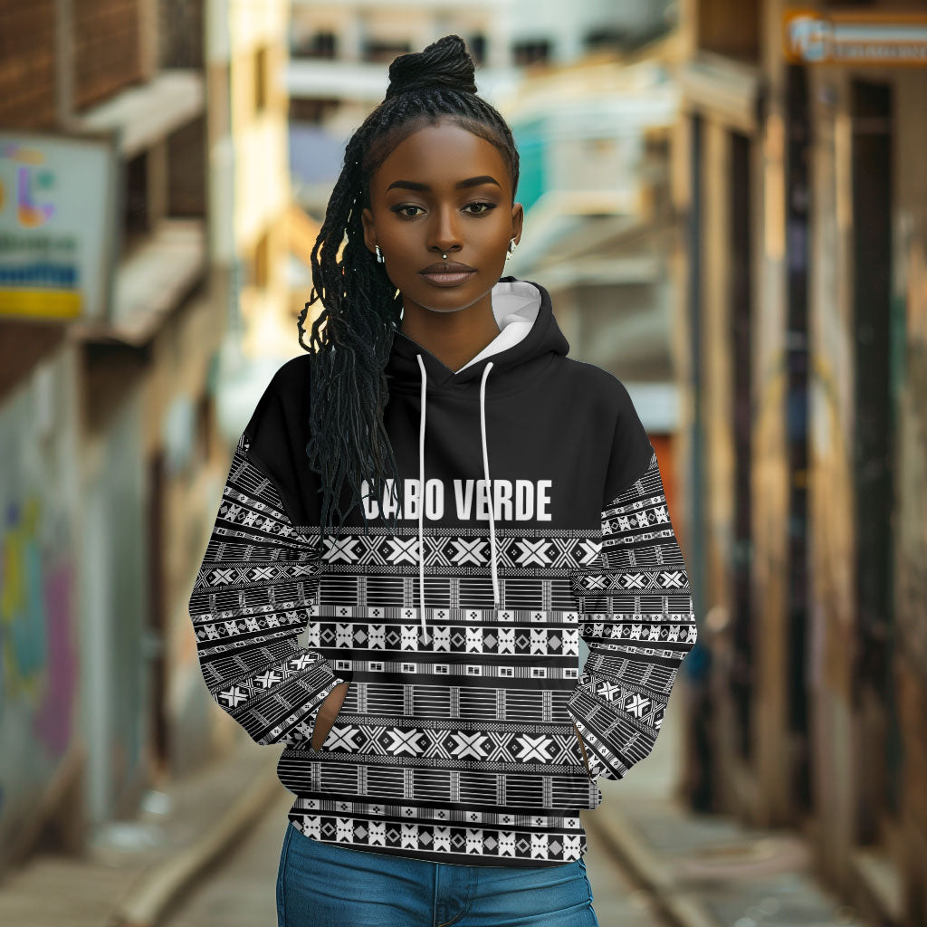 Pano De Terra Motifs Cabo Verde Hoodie Black Color