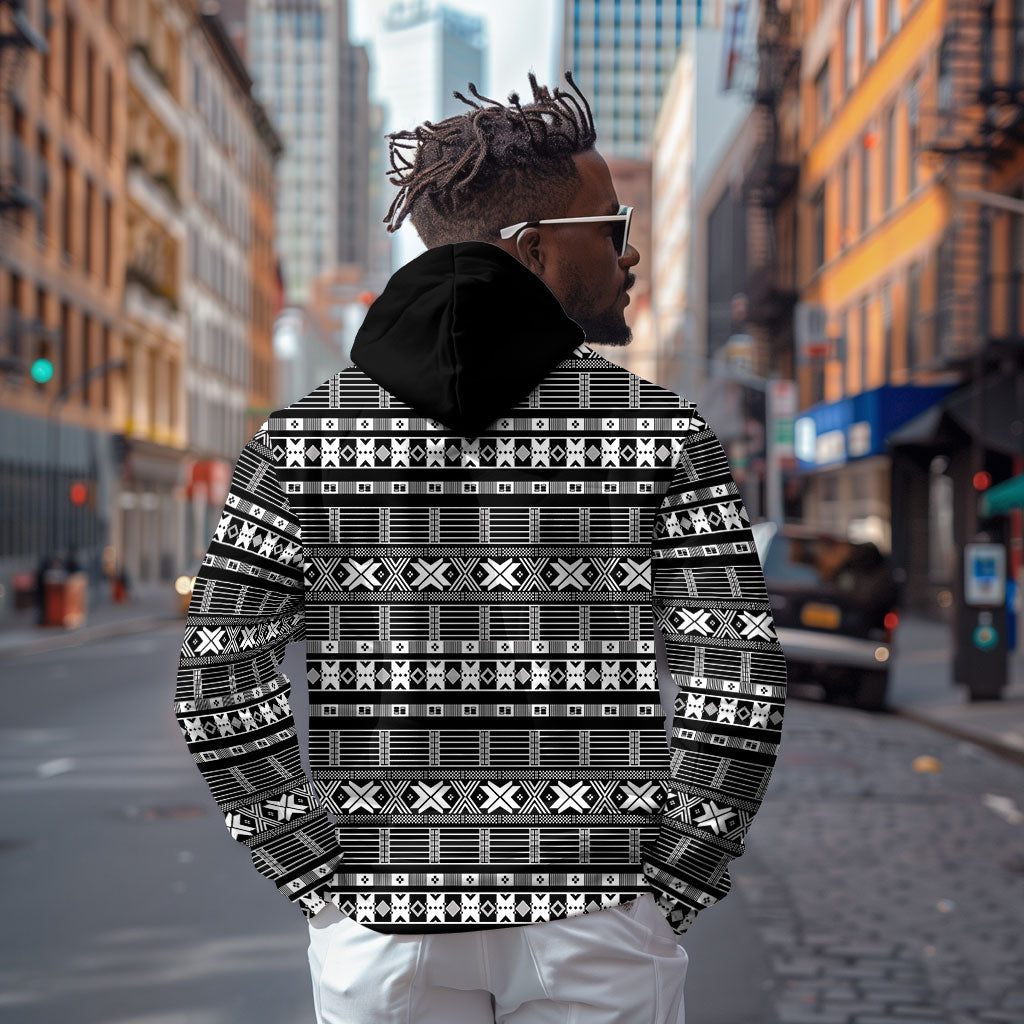 Pano De Terra Motifs Cabo Verde Hoodie Black Color