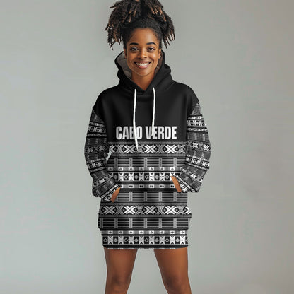 Pano De Terra Motifs Cabo Verde Hoodie Dress Black Color
