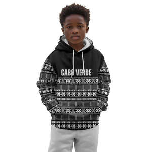 Pano De Terra Motifs Cabo Verde Kid Hoodie Black Color