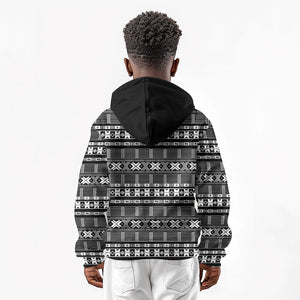 Pano De Terra Motifs Cabo Verde Kid Hoodie Black Color