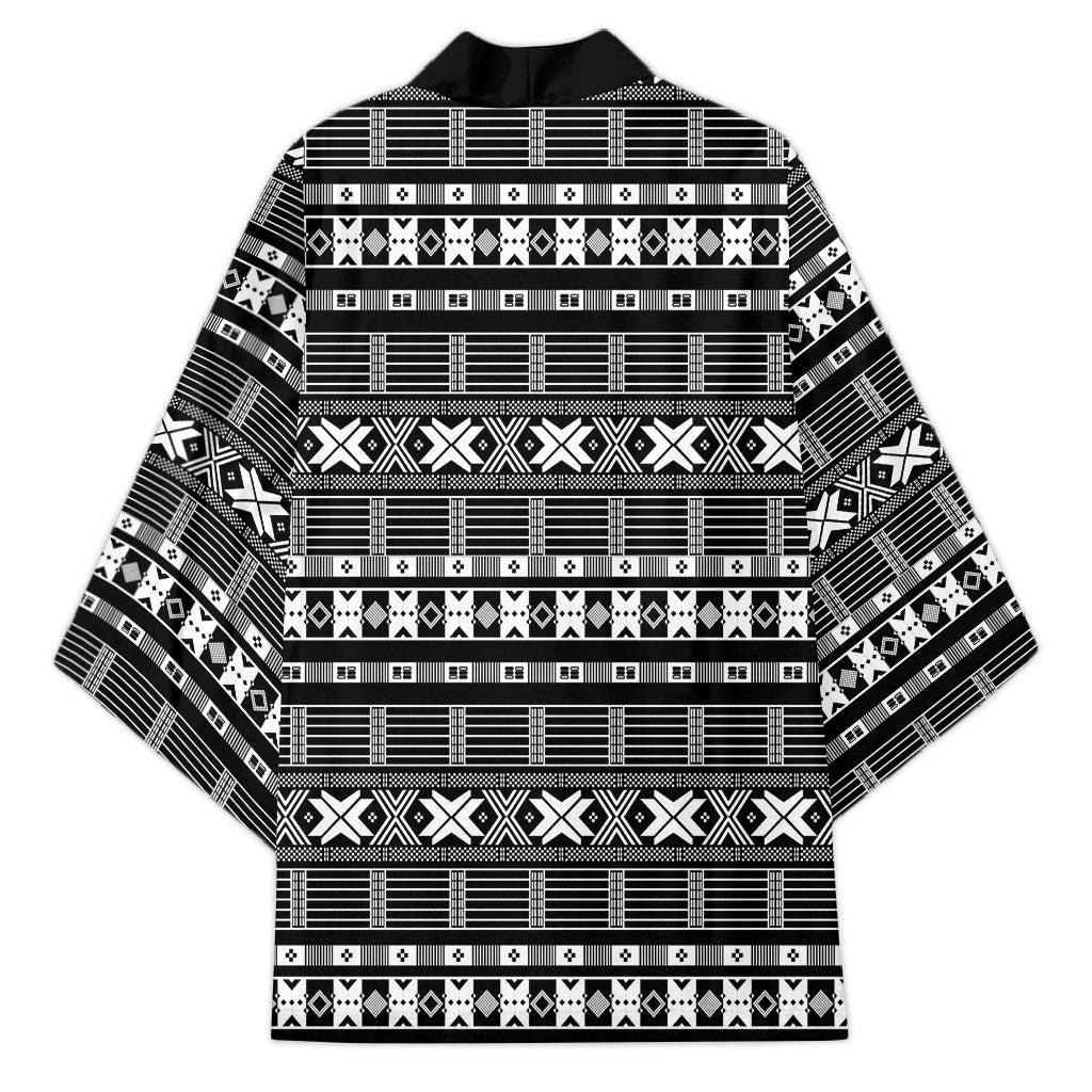 Pano De Terra Motifs Cabo Verde Kimono Black Color