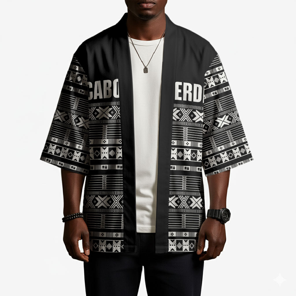 Pano De Terra Motifs Cabo Verde Kimono Black Color