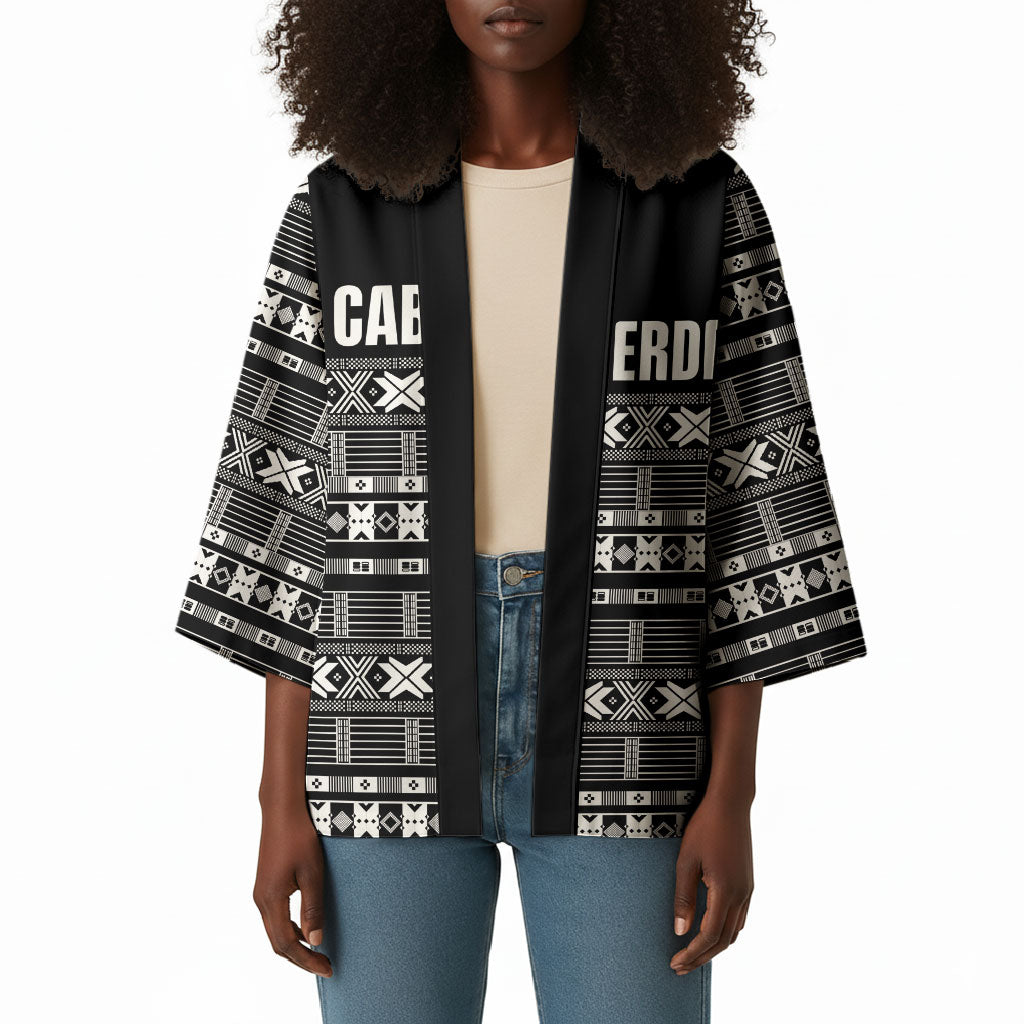 Pano De Terra Motifs Cabo Verde Kimono Black Color