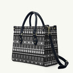 Pano De Terra Motifs Cabo Verde Leather Bag Black Color