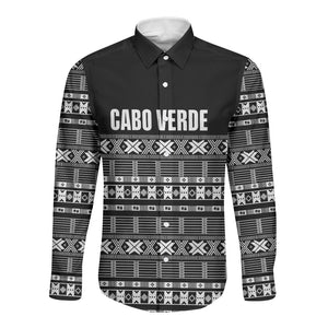 Pano De Terra Motifs Cabo Verde Long Sleeve Button Shirt Black Color
