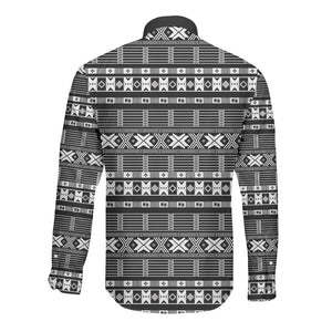 Pano De Terra Motifs Cabo Verde Long Sleeve Button Shirt Black Color