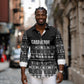 Pano De Terra Motifs Cabo Verde Long Sleeve Button Shirt Black Color