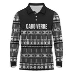 Pano De Terra Motifs Cabo Verde Long Sleeve Polo Shirt Black Color