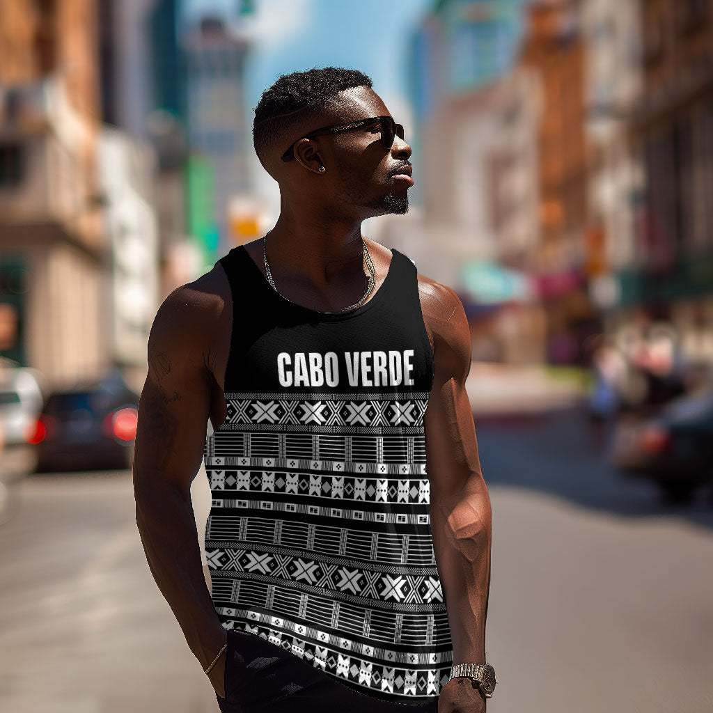 Pano De Terra Motifs Cabo Verde Men Tank Top Black Color
