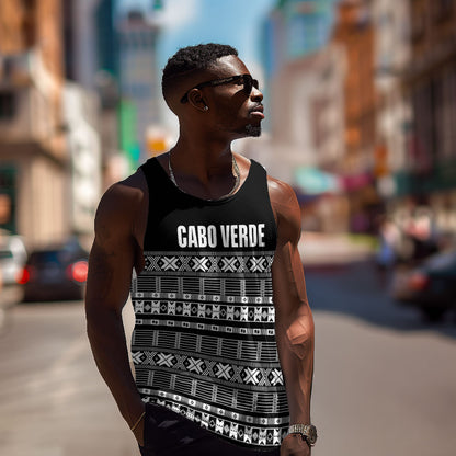 Pano De Terra Motifs Cabo Verde Men Tank Top Black Color