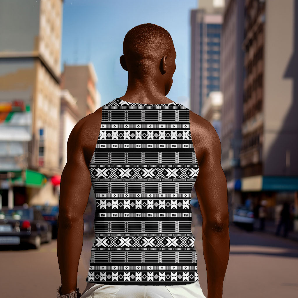Pano De Terra Motifs Cabo Verde Men Tank Top Black Color