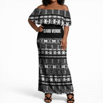 Pano De Terra Motifs Cabo Verde Off Shoulder Maxi Dress Black Color