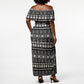 Pano De Terra Motifs Cabo Verde Off Shoulder Maxi Dress Black Color