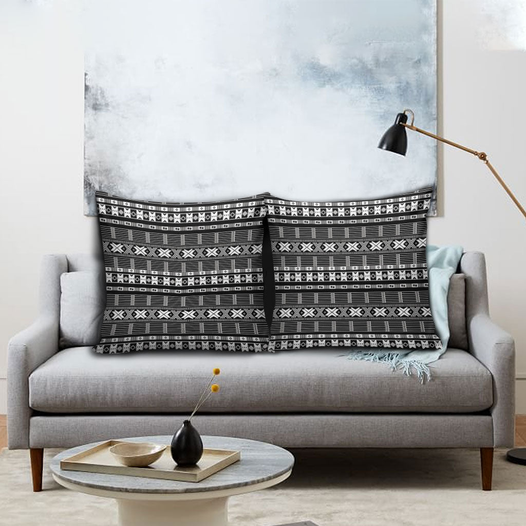 Pano De Terra Motifs Cabo Verde Pillow Cover Black Color
