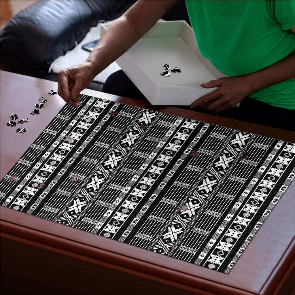 Pano De Terra Motifs Cabo Verde Puzzle Black Color