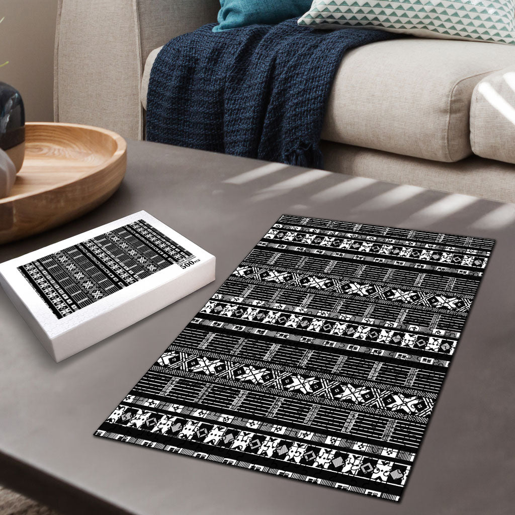 Pano De Terra Motifs Cabo Verde Puzzle Black Color