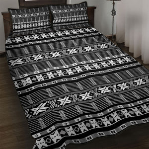 Pano De Terra Motifs Cabo Verde Quilt Bed Set Black Color