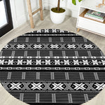 Pano De Terra Motifs Cabo Verde Round Carpet Black Color