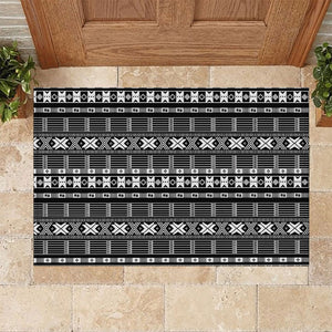 Pano De Terra Motifs Cabo Verde Rubber Doormat Black Color