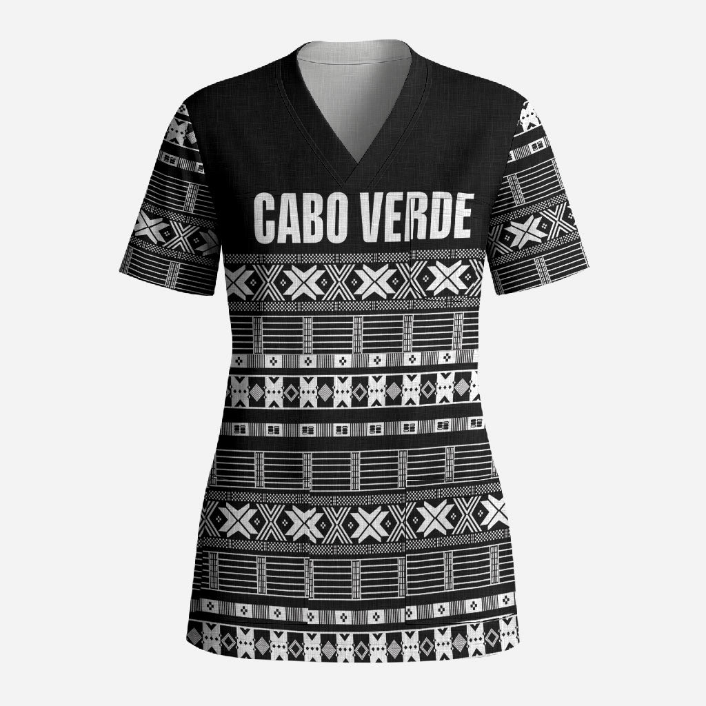 Pano De Terra Motifs Cabo Verde Scrub Top Black Color